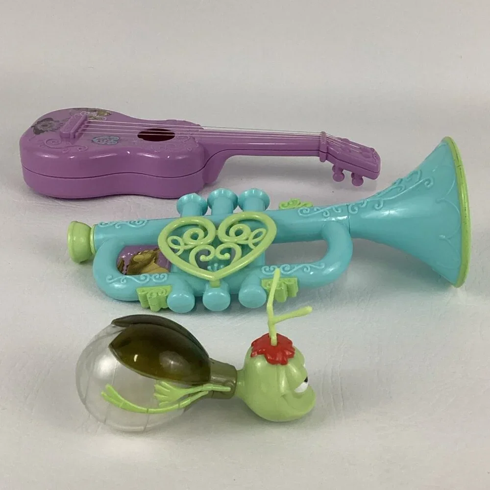 Disney Princess Frog Musical Instrument Lot Trumpet Ukulele Ray Firefly Shaker